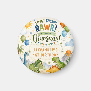 Imã Ímã de Aniversário de Dinossauro Fofo