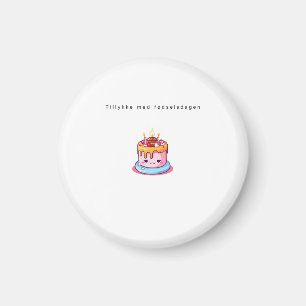 Imã Ímã de aniversário dinamarquês, bolo de aniversári