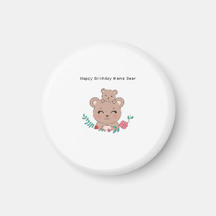Imã Ímã de aniversário, feliz aniversário mamãe urso