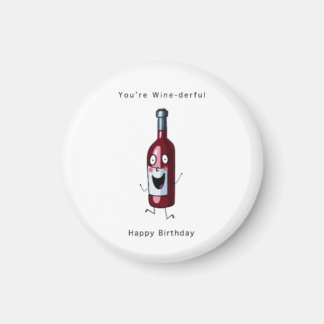 Imã Ímã de aniversário, ímã temático de vinho. Anivers (Frente)