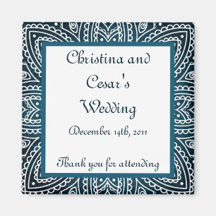 Imã Ímã de Anúncio 2"x2" Azul Marroquina Profunda