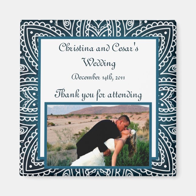 Imã Ímã de Anúncio 2"x2" Azul Marroquina Profundo (Frente)