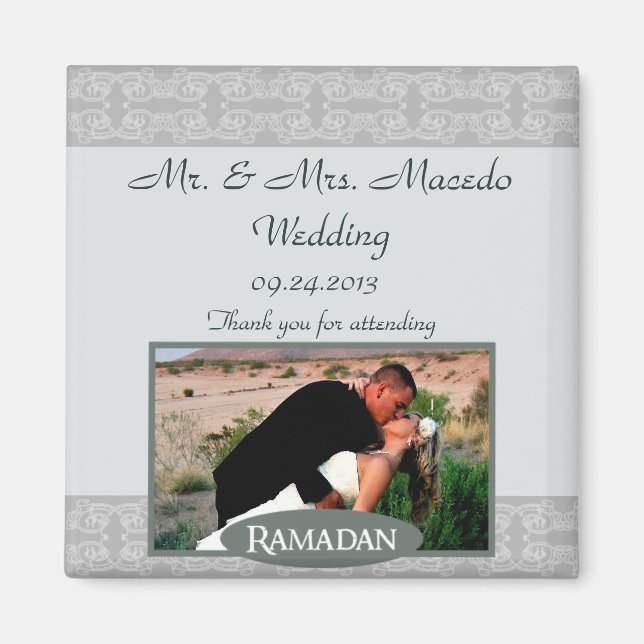 Imã Ímã de Anúncio 2"x2" Azul Suave Islâmico Ramadão (Frente)