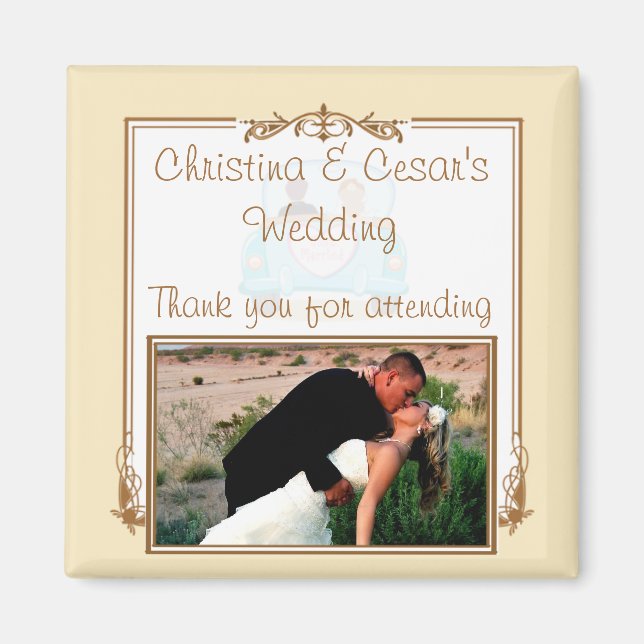 Imã Ímã de Anúncio 2"x2" Casal Recém-Casado (Frente)