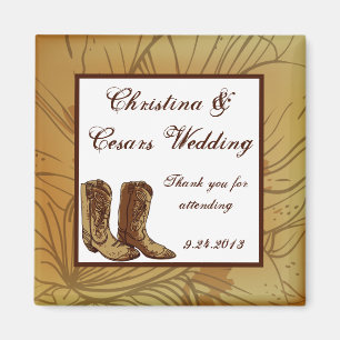 Imã Ímã de Anúncio 2"x2" Chapéu/Bota de Cowgirl Wester