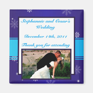 Imã Ímã de Anúncio 2"x2" Flocos de Neve Brancos