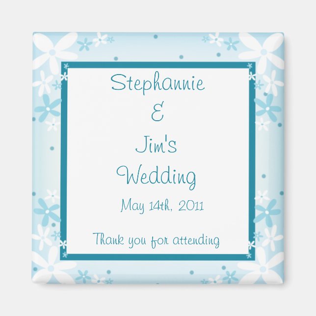 Imã Ímã de anúncio 2"x2" Margaridas azuis (Frente)