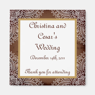 Imã Ímã de Anúncio 2"x2" Marrom Marroquino Profundo