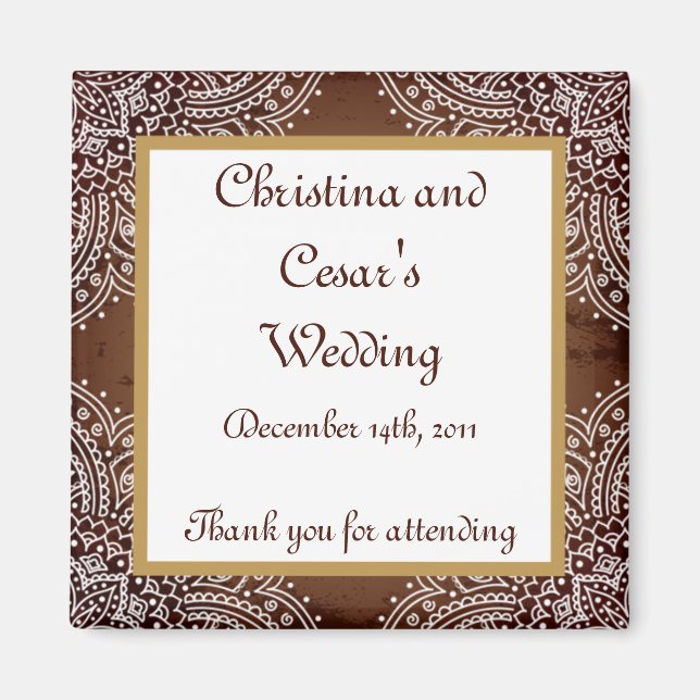 Imã Ímã de Anúncio 2"x2" Marrom Marroquino Profundo (Frente)