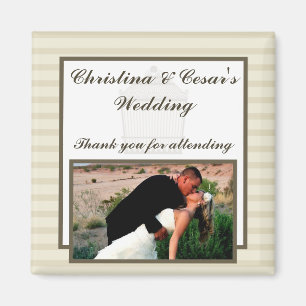 Imã Ímã de Anúncio 2"x2" Passarinho/Listras Cinzas