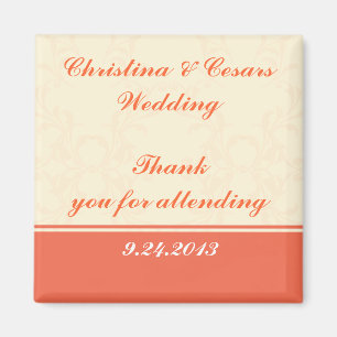 Imã Ímã de Anúncio 2"x2" Rosa/Bege Formal Scr