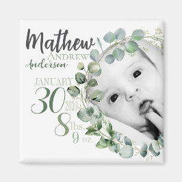 Imã Ímã de Anúncio de Nascimento de Bebê Personalizado