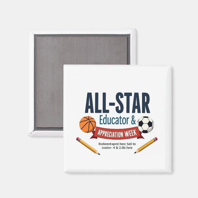 Imã Ímã de Apreciação para Educador All-Star (Front/Back)