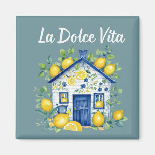 Imã Ímã de Aquarela da Casa de Limão La Dolce Vita