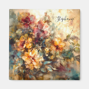 Imã Ímã de Aquarela Floral Personalizado