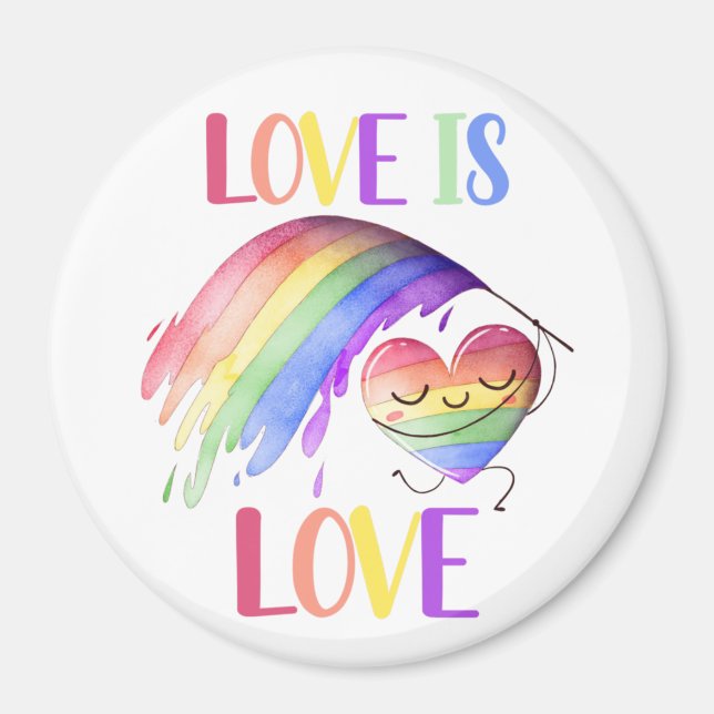 Imã Ímã de Arco-íris do Orgulho Amor (Frente)