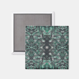 Imã Ímã de Arte Abstrata em Aquarela Verde Escuro Heig