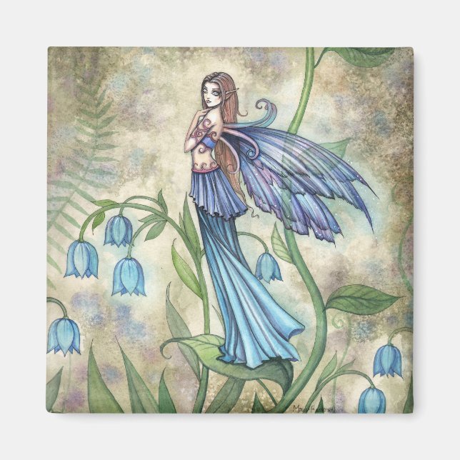 Imã Ímã de Arte Fantasia Blue Bell Fairy (Frente)