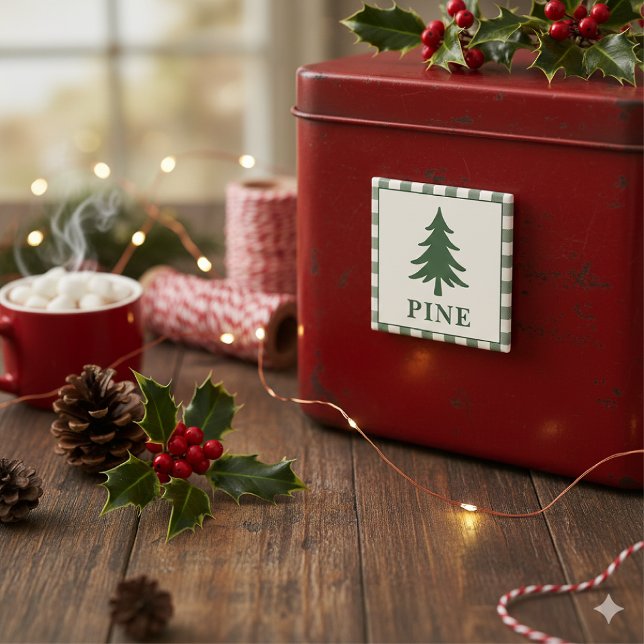 Imã Ímã de árvore de pinheiro de Natal verde rústico (Criador carregado)