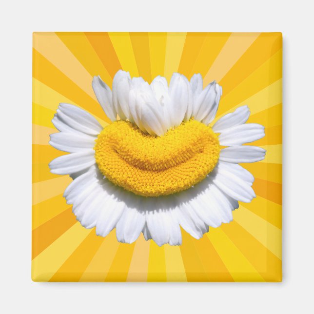 Imã Ímã de Aura de Explosão Solar de Camomila Sorriden (Frente)