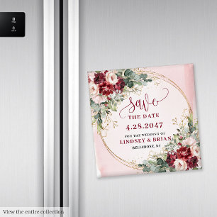 Imã Ímã de Aviso de Encontro Chic Boho Vermelho Fundo 