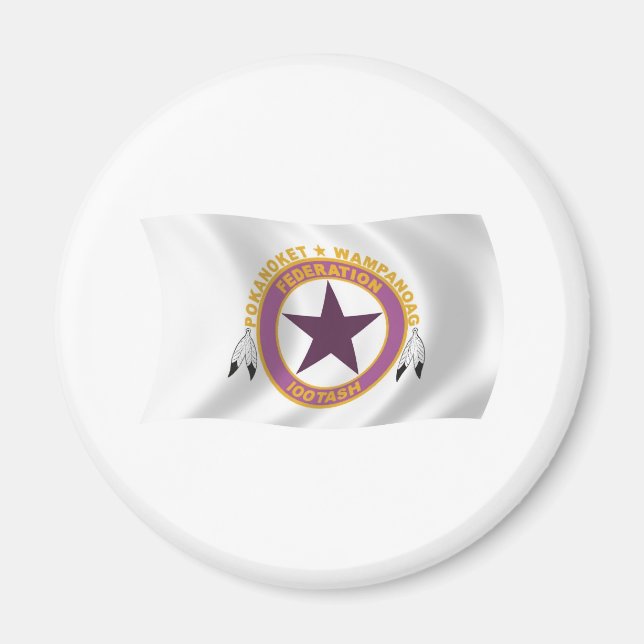 Imã Ímã de Bandeira da Tribo Wampanoag (Frente)