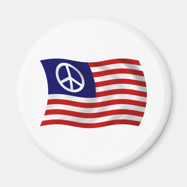 Imã Ímã de Bandeira do Sinal de Paz dos EUA (Frente)