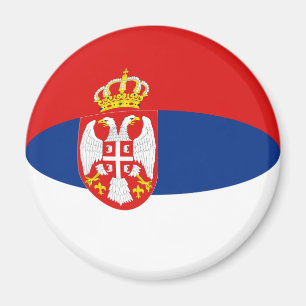 Imã Ímã de Bandeira Fisheye da Sérvia