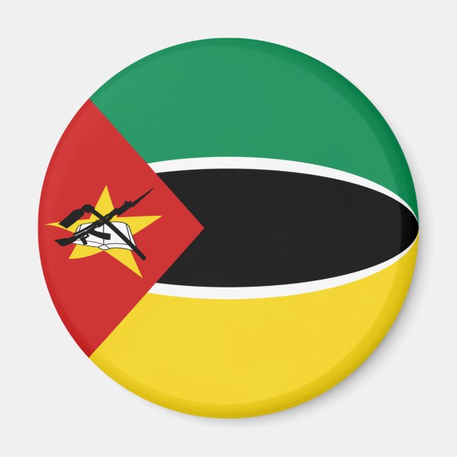 Imã Ímã de Bandeira Fisheye de Moçambique (Frente)