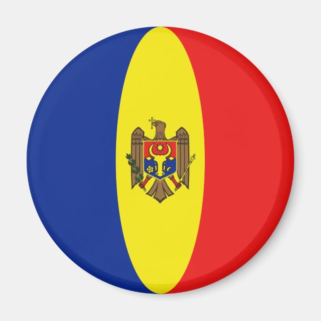 Imã Ímã de Bandeira Moldávia Olho de Peixe (Frente)