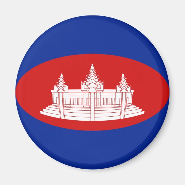 Imã Ímã de Bandeira Olho de Peixe Camboja (Frente)
