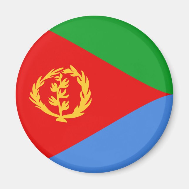 Imã Ímã de Bandeira Olho de Peixe da Eritreia (Frente)