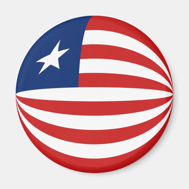 Imã Ímã de Bandeira Olho de Peixe da Libéria (Frente)
