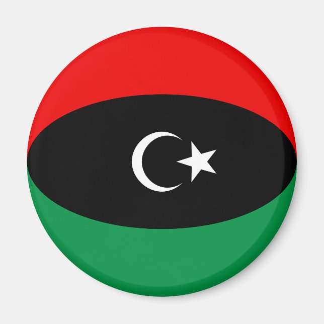 Imã Ímã de Bandeira Olho de Peixe da Líbia (Frente)