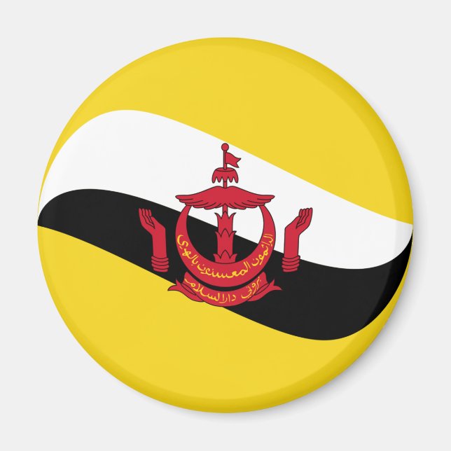 Imã Ímã de Bandeira Olho de Peixe de Brunei (Frente)