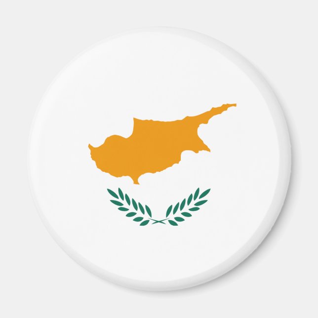 Imã Ímã de Bandeira Olho de Peixe de Chipre (Frente)