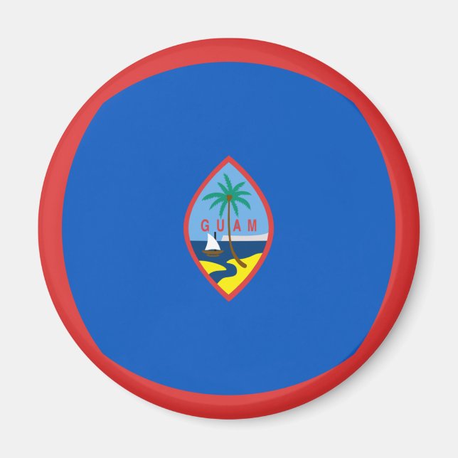 Imã Ímã de Bandeira Olho de Peixe de Guam (Frente)