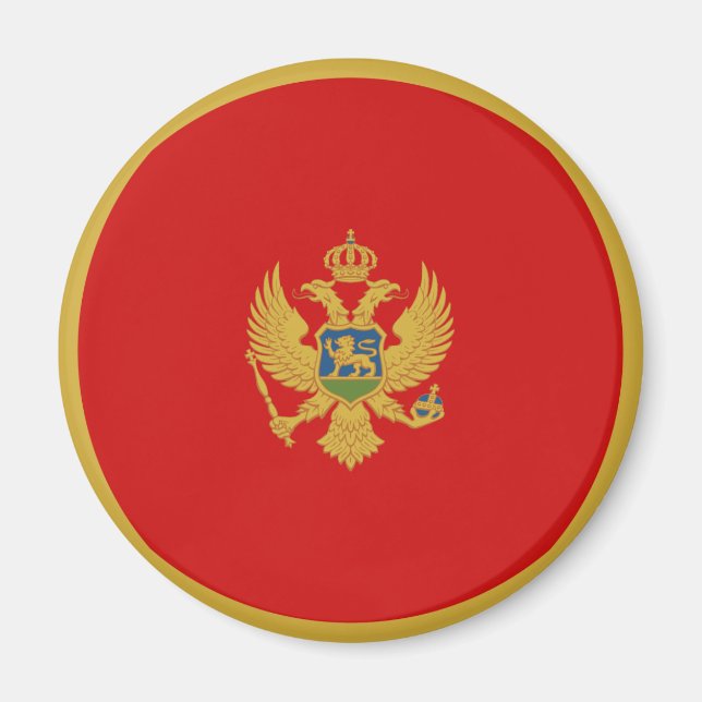 Imã Ímã de Bandeira Olho de Peixe de Montenegro (Frente)