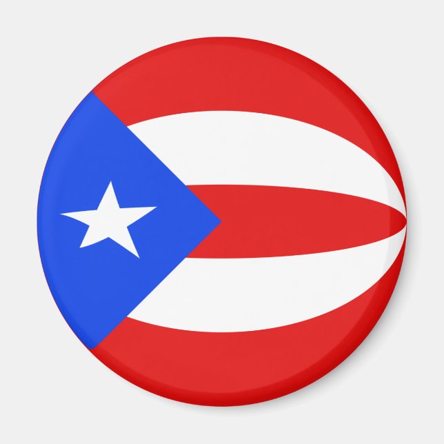 Imã Ímã de Bandeira Olho de Peixe de Porto Rico (Frente)