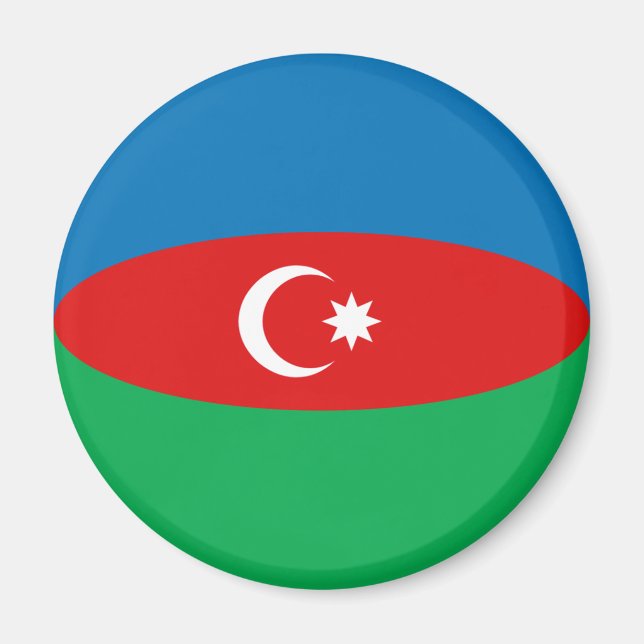 Imã Ímã de Bandeira Olho de Peixe do Azerbaijão (Frente)