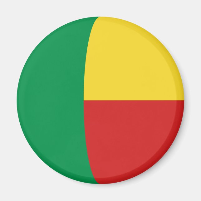 Imã Ímã de Bandeira Olho de Peixe do Benim (Frente)