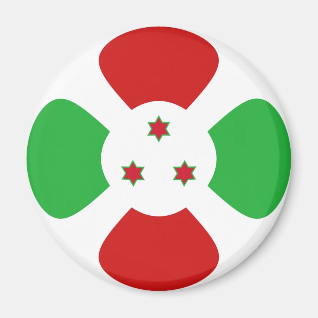 Imã Ímã de Bandeira Olho de Peixe do Burundi (Frente)