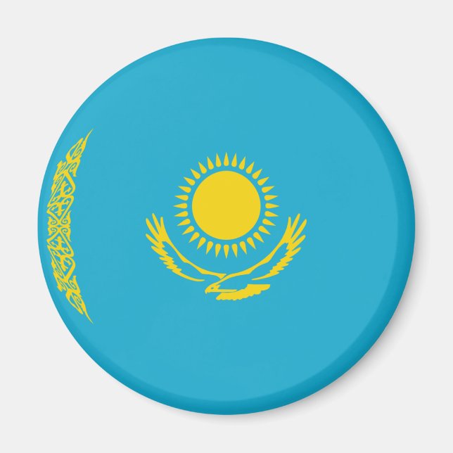 Imã Ímã de Bandeira Olho de Peixe do Cazaquistão (Frente)