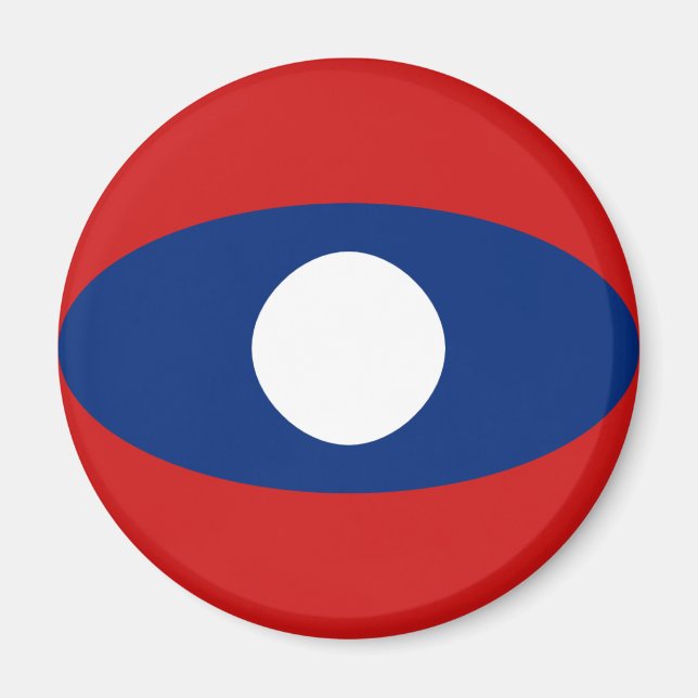 Imã Ímã de Bandeira Olho de Peixe do Laos (Frente)