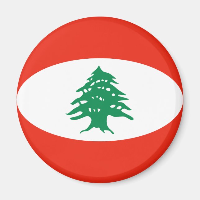 Imã Ímã de Bandeira Olho de Peixe do Líbano (Frente)