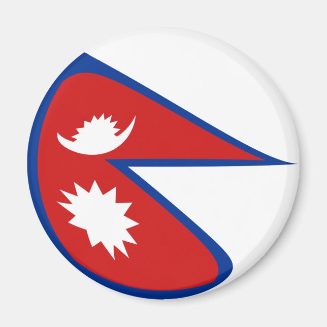 Imã Ímã de Bandeira Olho de Peixe do Nepal (Frente)