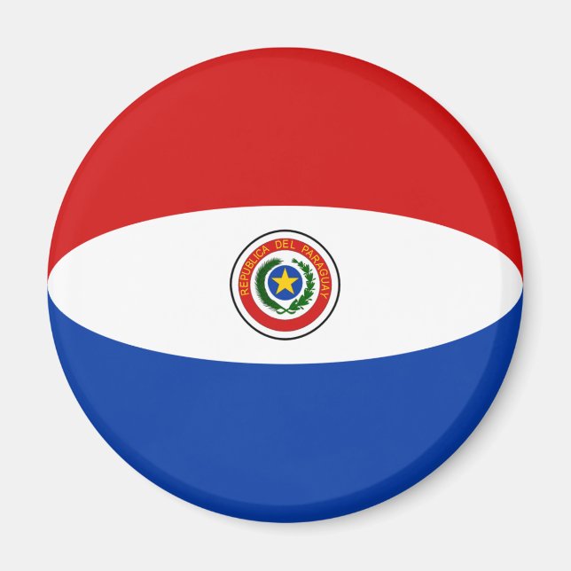 Imã Ímã de Bandeira Olho de Peixe do Paraguai (Frente)