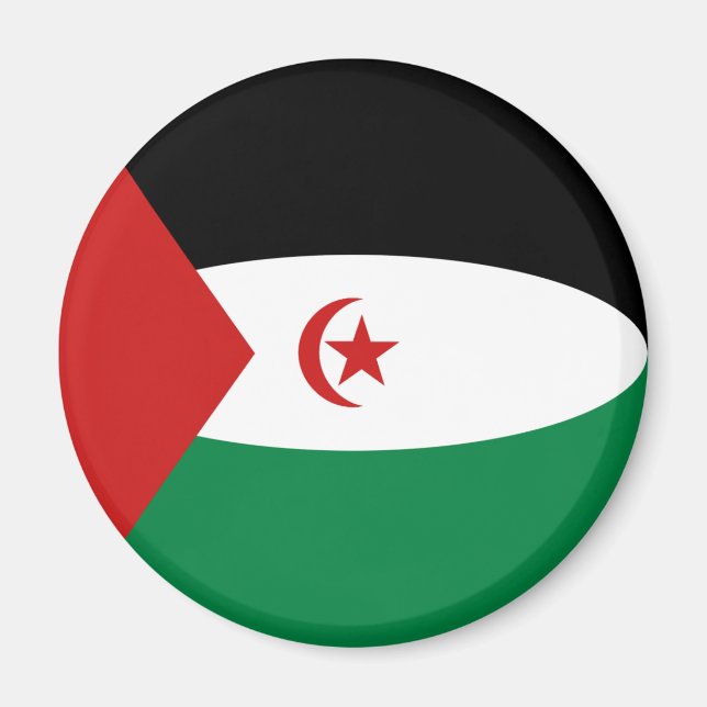 Imã Ímã de Bandeira Olho de Peixe do Saara Ocidental (Frente)