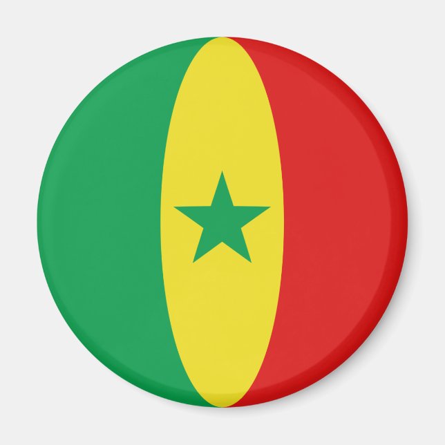 Imã Ímã de Bandeira Olho de Peixe do Senegal (Frente)