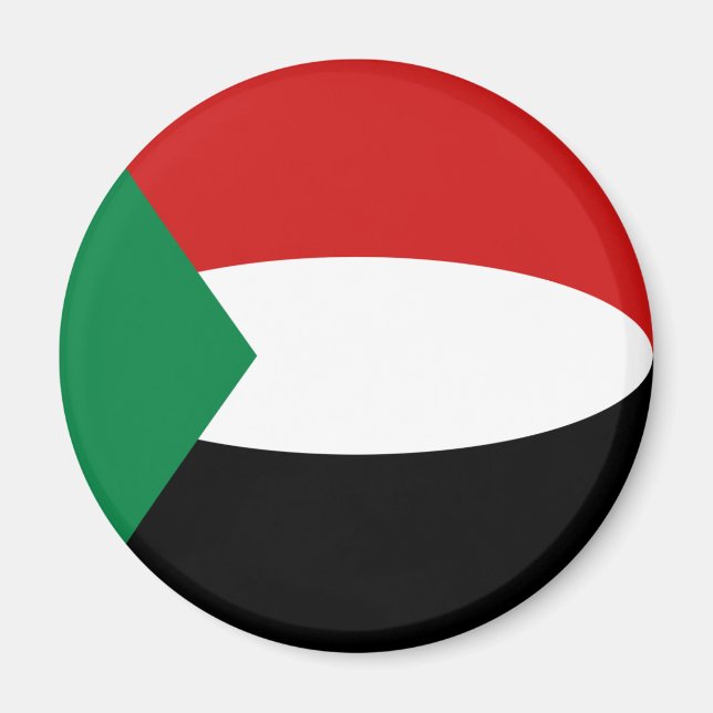 Imã Ímã de Bandeira Olho de Peixe do Sudão (Frente)